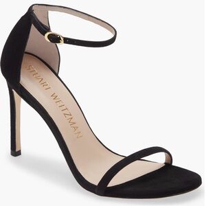 Stuart Weitzman Black NUDISTSONG HEEL IN BLACK SUEDE